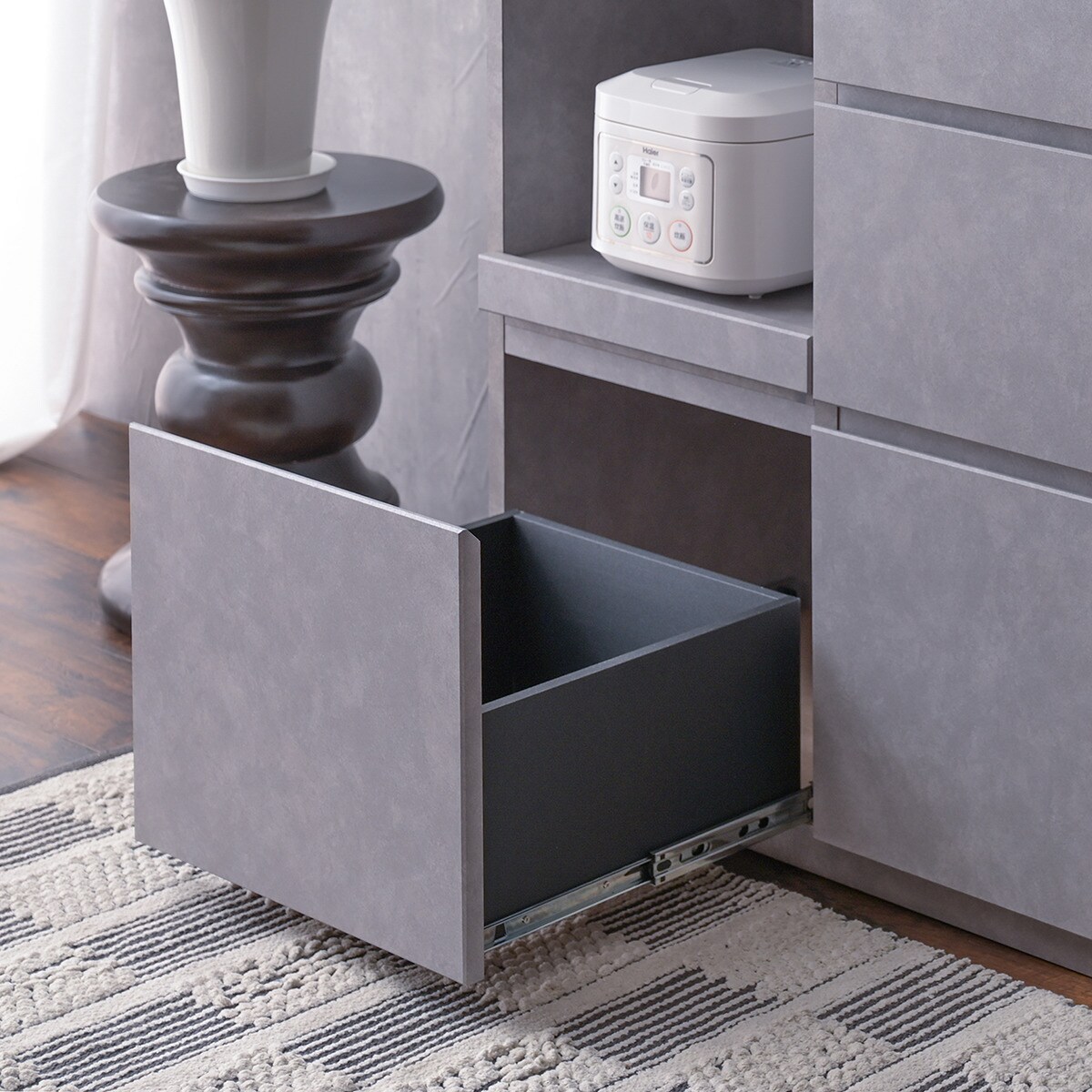 キッチンカウンター ステンレススチール天板　幅120cm 幅90] 日本製 キッチンカウンター ステンレス天板 完成品 食器棚