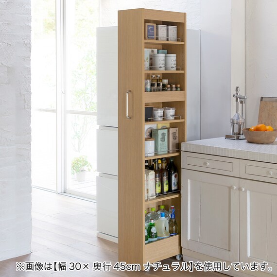 [棚7段] 頑丈すき間ワゴン (幅13×奥行55cm WH) 6枚目画像