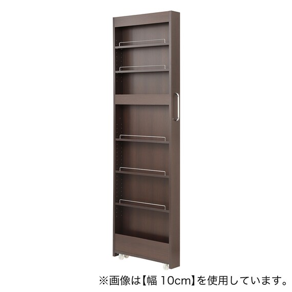 [棚7段] 頑丈すき間ワゴン (幅14×奥行55cm DBR) 1枚目画像