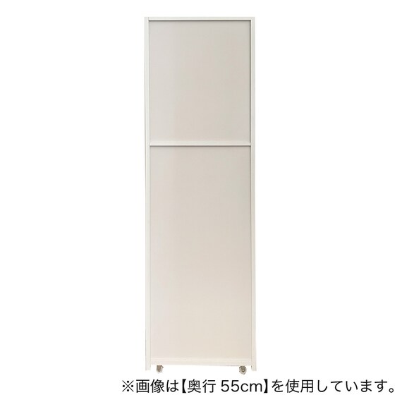 [棚9段] 頑丈すき間ワゴン (幅27×奥行55cm WH) 2枚目画像