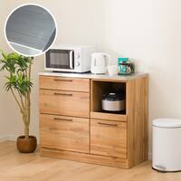 ステンレス天板のキッチンカウンター ソフトクローズタイプ(IM301 SHQ100 LBR)