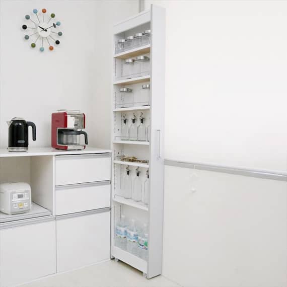 組み立て方法が選べる 隙間収納 (幅12cm WH) 1枚目画像