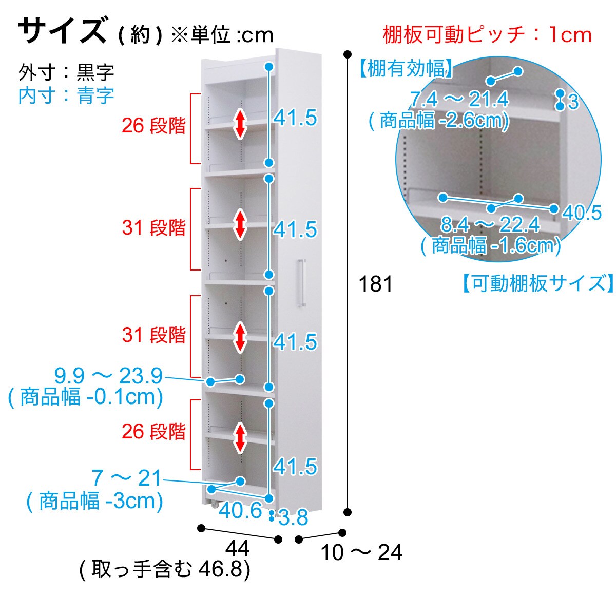 欄間、早く取り引き出来る方！ 組み立て方法が選べる 隙間収納 (幅18cm WH) | ニトリネット【公式