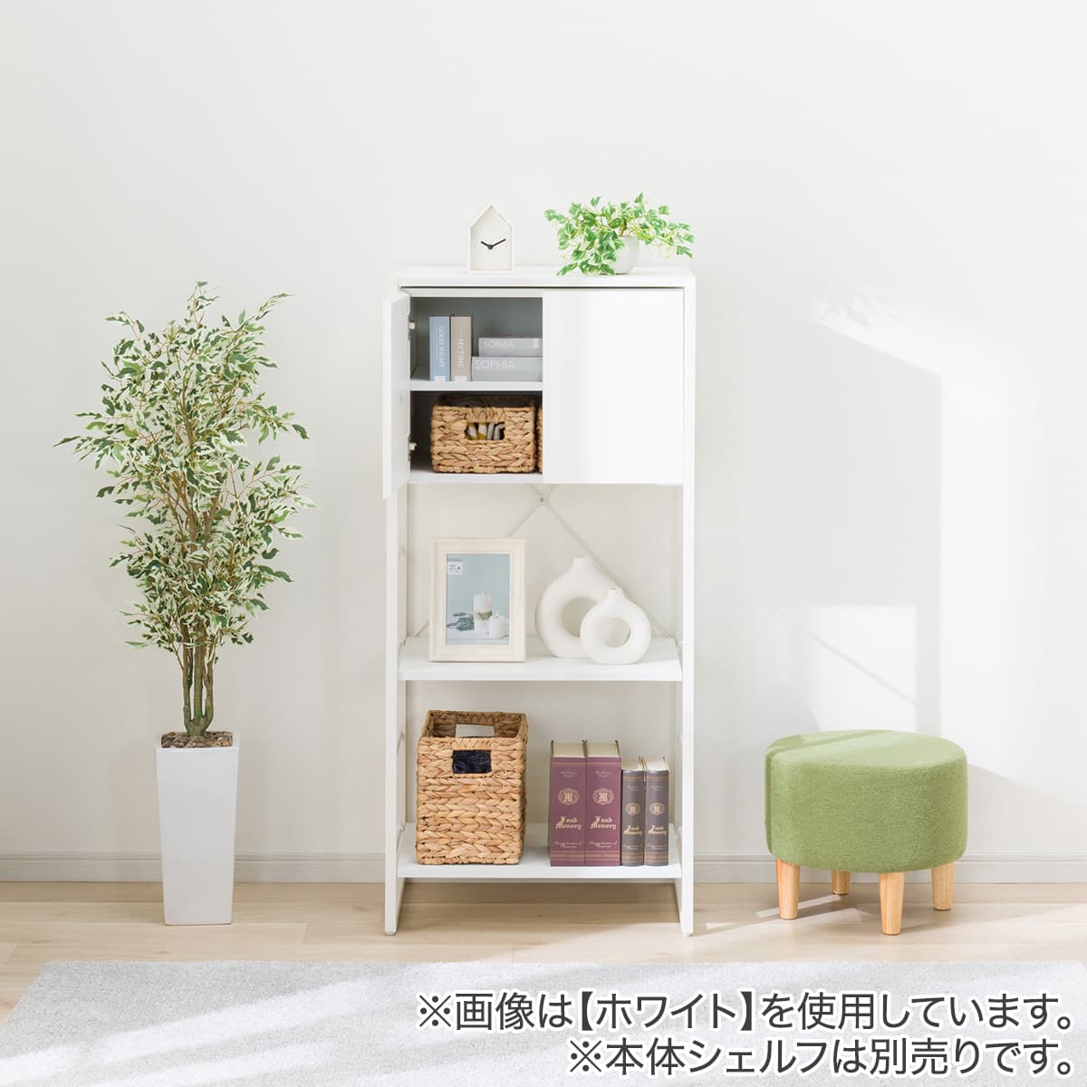 FL専用ユニット】組み合わせシェルフ キャビネット (FL202 扉 MBR