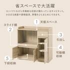 コンパクトキッチンカウンター (扉タイプ DBR) 5枚目画像