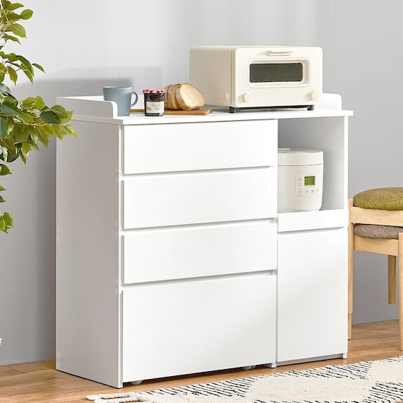 コンパクトキッチンカウンター (引き出しタイプ WH) 1枚目画像