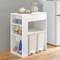 ゴミ箱が収まるカウンター (幅71cm WH)
