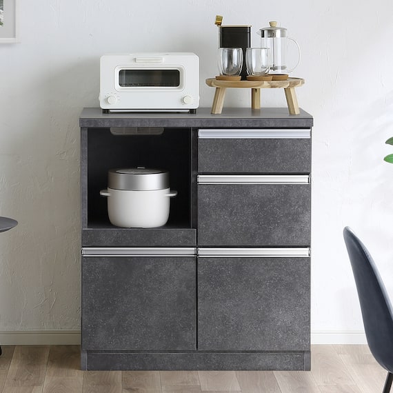 セラミック天板カウンター (幅80cm GY) 1枚目画像