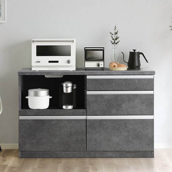 セラミック天板カウンター (幅140cm GY) 1枚目画像