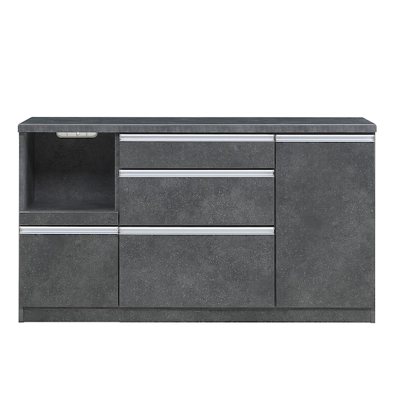 セラミック天板カウンター (幅160cm GY) 3枚目画像