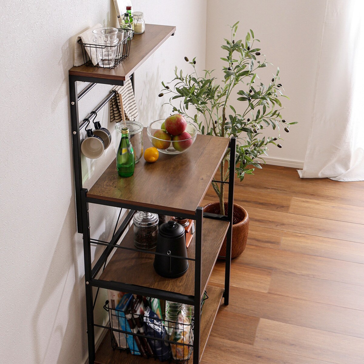 【美品送料込み】ニトリ　ビンテージデザイン　レンジ台 楽天市場】[幅60.7cm] ヴィンテージスリムレンジ台 （WAL