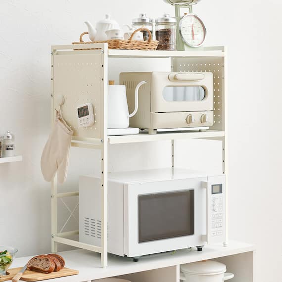 伸縮レンジ上ラック2段 (WH) 1枚目画像