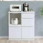 キッチンカウンター (鏡面仕様 幅80cm ホワイト) 1枚目画像