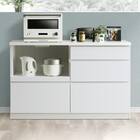 キッチンカウンター (鏡面仕様 幅140cm ホワイト) 1枚目画像