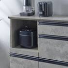 石目柄モダンカウンター (家電収納タイプ 幅90.5cm グレー) 4枚目画像