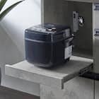 石目柄モダンカウンター (家電収納タイプ 幅90.5cm グレー) 5枚目画像