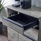 石目柄モダンカウンター (家電収納タイプ 幅90.5cm グレー) 7枚目画像