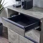 石目柄モダンカウンター (家電収納タイプ 幅90.5cm グレー) 7枚目画像