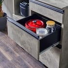 石目柄モダンカウンター (家電収納タイプ 幅90.5cm グレー) 8枚目画像