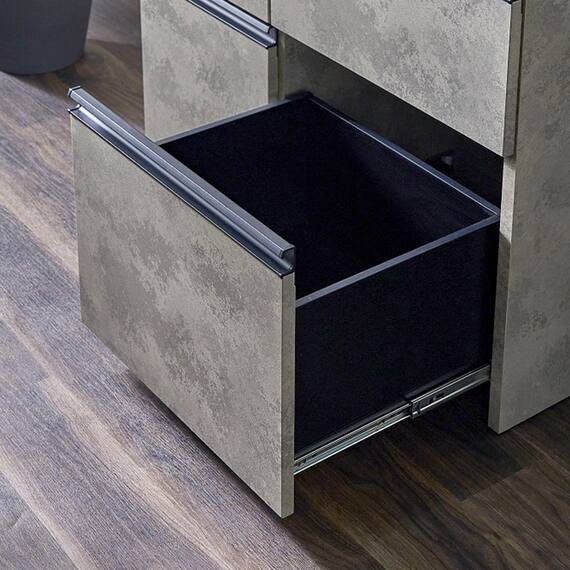 石目柄モダンカウンター (家電収納タイプ 幅90.5cm グレー) 9枚目画像