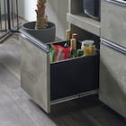 石目柄モダンカウンター (家電収納タイプ 幅90.5cm グレー) 10枚目画像