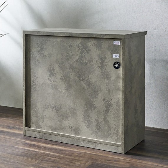 石目柄モダンカウンター (家電収納タイプ 幅90.5cm グレー) 15枚目画像