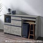 石目柄モダンカウンター (家電収納タイプ 幅90.5cm グレー) 16枚目画像