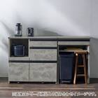 石目柄モダンカウンター (家電収納タイプ 幅90.5cm グレー) 17枚目画像