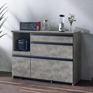 石目柄モダンカウンター (家電収納タイプ 幅117cm)