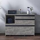 石目柄モダンカウンター (家電収納タイプ 幅117cm グレー) 2枚目画像