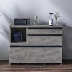 石目柄モダンカウンター (家電収納タイプ 幅117cm グレー) 2枚目画像