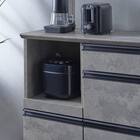 石目柄モダンカウンター (家電収納タイプ 幅117cm グレー) 5枚目画像