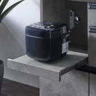 石目柄モダンカウンター (家電収納タイプ 幅117cm グレー) 6枚目画像