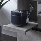 石目柄モダンカウンター (家電収納タイプ 幅117cm グレー) 6枚目画像