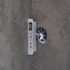 石目柄モダンカウンター (家電収納タイプ 幅117cm グレー) 7枚目画像