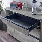 石目柄モダンカウンター (家電収納タイプ 幅117cm グレー) 8枚目画像