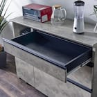 石目柄モダンカウンター (家電収納タイプ 幅117cm グレー) 8枚目画像