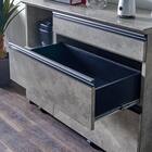 石目柄モダンカウンター (家電収納タイプ 幅117cm グレー) 9枚目画像