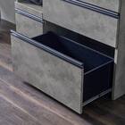 石目柄モダンカウンター (家電収納タイプ 幅117cm グレー) 10枚目画像