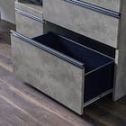 石目柄モダンカウンター (家電収納タイプ 幅117cm グレー) 10枚目画像