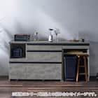 石目柄モダンカウンター (家電収納タイプ 幅117cm グレー) 15枚目画像