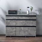 石目柄モダンカウンター (引き出しタイプ 幅117cm グレー) 2枚目画像