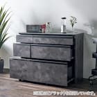 石目柄モダンカウンター (引き出しタイプ 幅117cm グレー) 3枚目画像