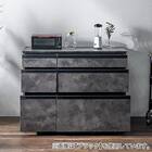 石目柄モダンカウンター (引き出しタイプ 幅117cm グレー) 4枚目画像