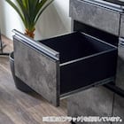 石目柄モダンカウンター (引き出しタイプ 幅117cm グレー) 6枚目画像