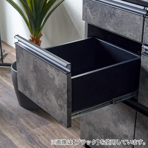 石目柄モダンカウンター (引き出しタイプ 幅117cm グレー) 6枚目画像