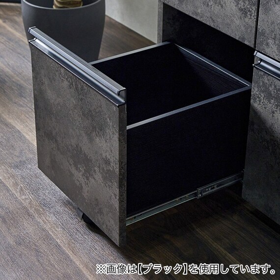 石目柄モダンカウンター (引き出しタイプ 幅117cm グレー) 7枚目画像