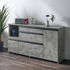 石目柄モダンカウンター (家電収納タイプ 幅157.5cm グレー) 1枚目画像