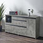 石目柄モダンカウンター (家電収納タイプ 幅157.5cm グレー) 1枚目画像