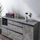 石目柄モダンカウンター (家電収納タイプ 幅157.5cm グレー) 5枚目画像